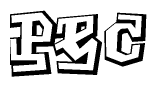 The clipart image features a stylized text in a graffiti font that reads Pec.