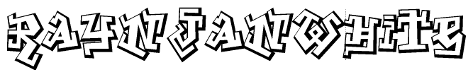 The clipart image features a stylized text in a graffiti font that reads Raynjanwhite.