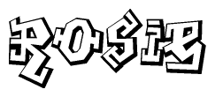 The clipart image features a stylized text in a graffiti font that reads Rosie.