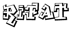 The clipart image features a stylized text in a graffiti font that reads Rifat.