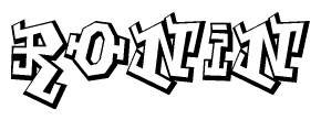 The clipart image features a stylized text in a graffiti font that reads Ronin.