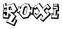 The clipart image features a stylized text in a graffiti font that reads Roxi.