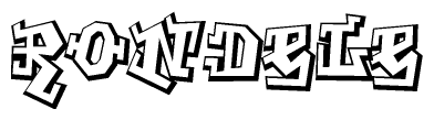 The clipart image features a stylized text in a graffiti font that reads Rondele.