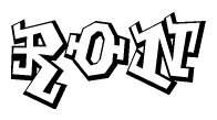 The clipart image features a stylized text in a graffiti font that reads Ron.