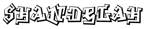 The clipart image features a stylized text in a graffiti font that reads Shandelah.