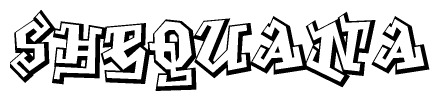 The clipart image features a stylized text in a graffiti font that reads Shequana.