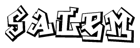 The clipart image features a stylized text in a graffiti font that reads Salem.