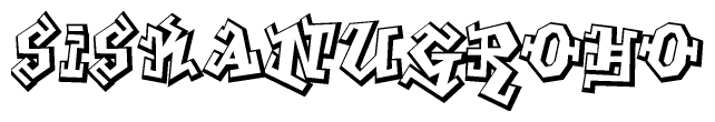The clipart image features a stylized text in a graffiti font that reads Siskanugroho.