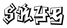 The clipart image features a stylized text in a graffiti font that reads Skye.
