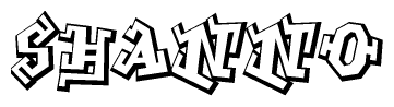 The clipart image features a stylized text in a graffiti font that reads Shanno.