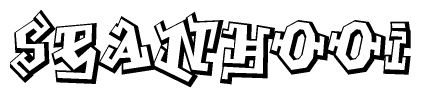 The clipart image depicts the word Seanhooi in a style reminiscent of graffiti. The letters are drawn in a bold, block-like script with sharp angles and a three-dimensional appearance.