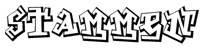 The clipart image depicts the word Stammen in a style reminiscent of graffiti. The letters are drawn in a bold, block-like script with sharp angles and a three-dimensional appearance.