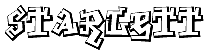 The clipart image features a stylized text in a graffiti font that reads Starlett.