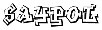 The clipart image features a stylized text in a graffiti font that reads Saypol.