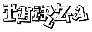 The clipart image features a stylized text in a graffiti font that reads Thirza.