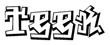 The clipart image features a stylized text in a graffiti font that reads Teek.