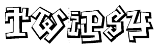 The clipart image features a stylized text in a graffiti font that reads Twipsy.