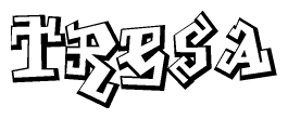 The clipart image features a stylized text in a graffiti font that reads Tresa.