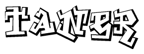 The clipart image features a stylized text in a graffiti font that reads Taner.