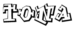 The clipart image features a stylized text in a graffiti font that reads Tona.