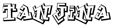 The clipart image features a stylized text in a graffiti font that reads Tanjina.