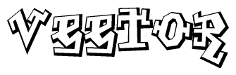The clipart image features a stylized text in a graffiti font that reads Veetor.