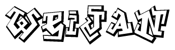 The clipart image features a stylized text in a graffiti font that reads Weijan.