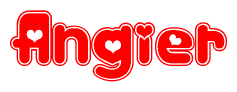 Angier Word with Heart Shapes