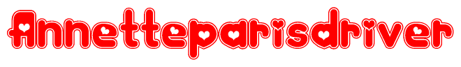 The image displays the word Annetteparisdriver written in a stylized red font with hearts inside the letters.