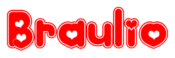 Braulio Word with Heart Shapes
