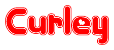 The image displays the word Curley written in a stylized red font with hearts inside the letters.