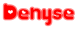 The image displays the word Denyse written in a stylized red font with hearts inside the letters.