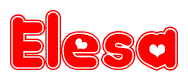   The image displays the word Elesa written in a stylized red font with hearts inside the letters. 