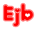   The image displays the word Ejb written in a stylized red font with hearts inside the letters. 