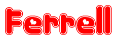 The image displays the word Ferrell written in a stylized red font with hearts inside the letters.