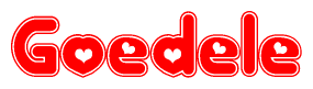 The image displays the word Goedele written in a stylized red font with hearts inside the letters.