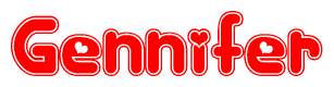 The image displays the word Gennifer written in a stylized red font with hearts inside the letters.