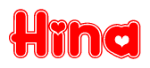 The image displays the word Hina written in a stylized red font with hearts inside the letters.