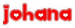 The image displays the word Johana written in a stylized red font with hearts inside the letters.