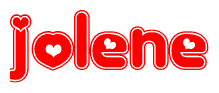 The image displays the word Jolene written in a stylized red font with hearts inside the letters.