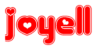 The image displays the word Joyell written in a stylized red font with hearts inside the letters.