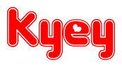 The image displays the word Kyey written in a stylized red font with hearts inside the letters.