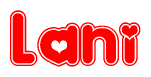 Red and White Lani Word with Heart Design