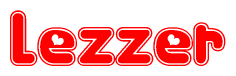 The image displays the word Lezzer written in a stylized red font with hearts inside the letters.