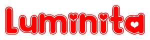 The image displays the word Luminita written in a stylized red font with hearts inside the letters.