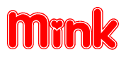 The image displays the word Mink written in a stylized red font with hearts inside the letters.