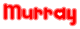   The image displays the word Murray written in a stylized red font with hearts inside the letters. 