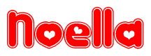 The image displays the word Noella written in a stylized red font with hearts inside the letters.