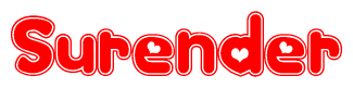 The image displays the word Surender written in a stylized red font with hearts inside the letters.
