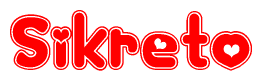 The image displays the word Sikreto written in a stylized red font with hearts inside the letters.